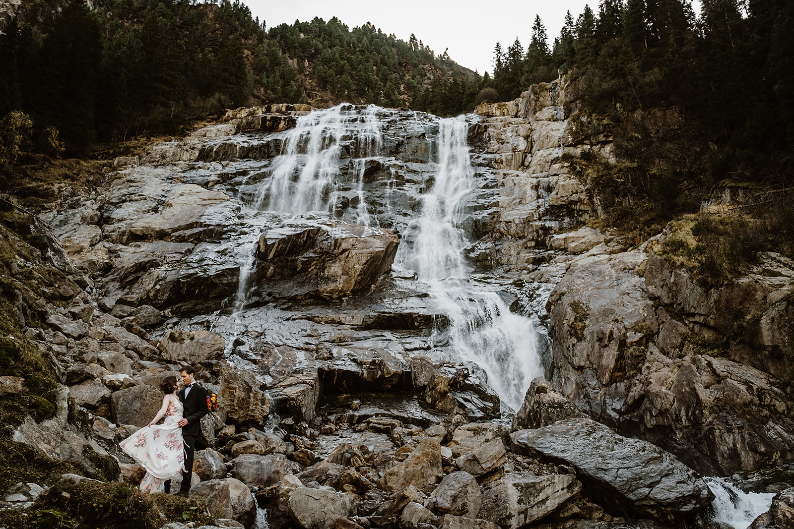 Waterfall elopement wedding in the Austrian Alps