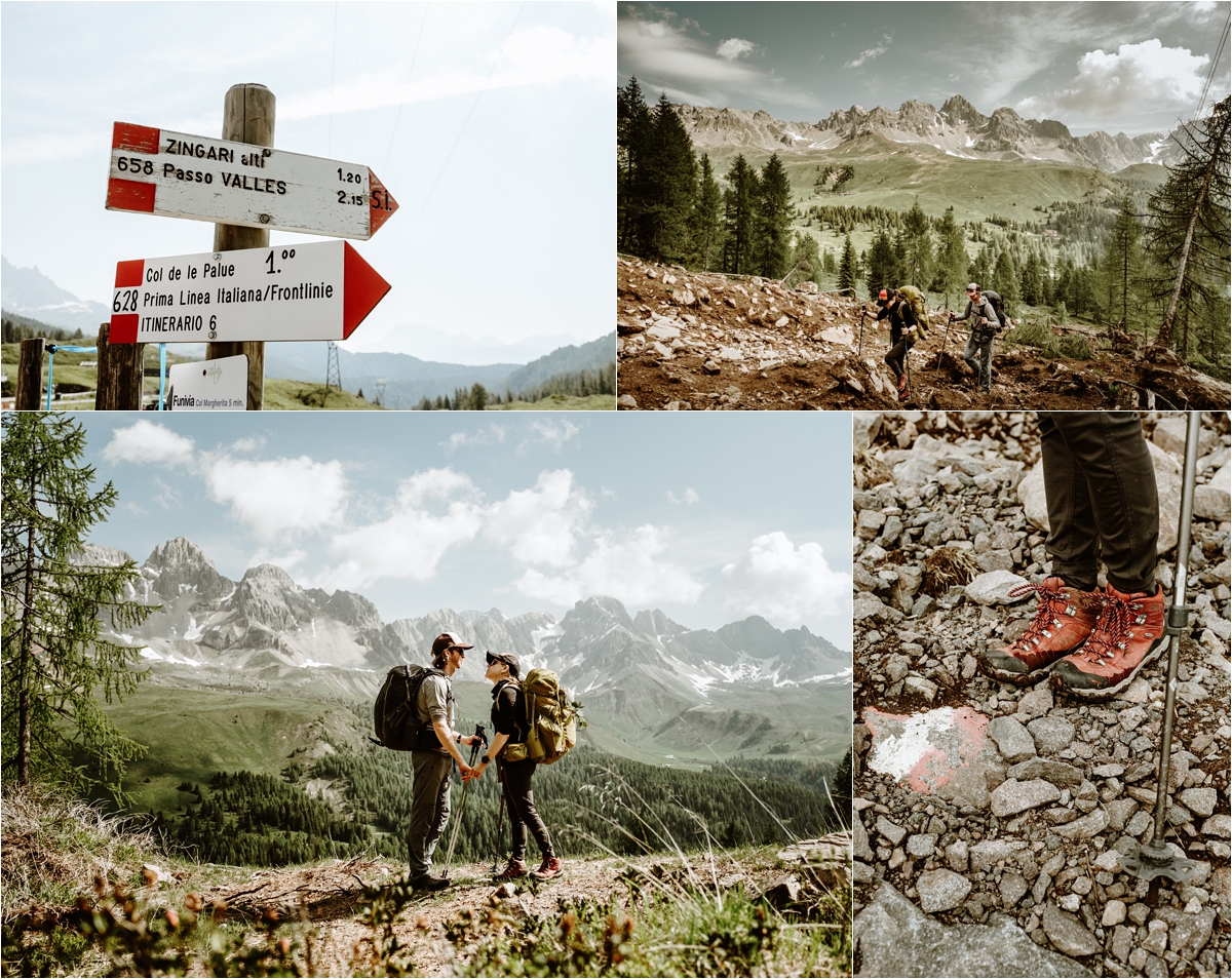 Hiking Passo San Pellegrino on the Alta Via 2. Photography by Wild Connections Photography