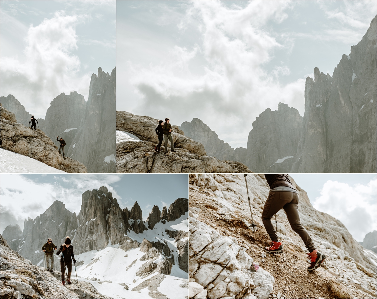 Hiking elopement in the Dolomites. Adam & Michelle hike to Cima Mulaz. Photography by Wild Connections Photography