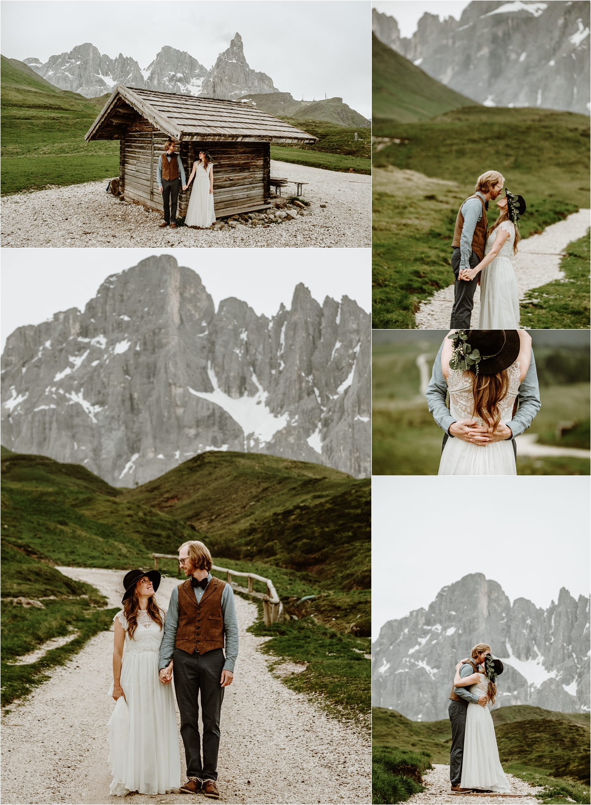 Early morning pictures for the bride and groom on Passo Rolle in the Dolomites. Photography by Wild Connections Photography
