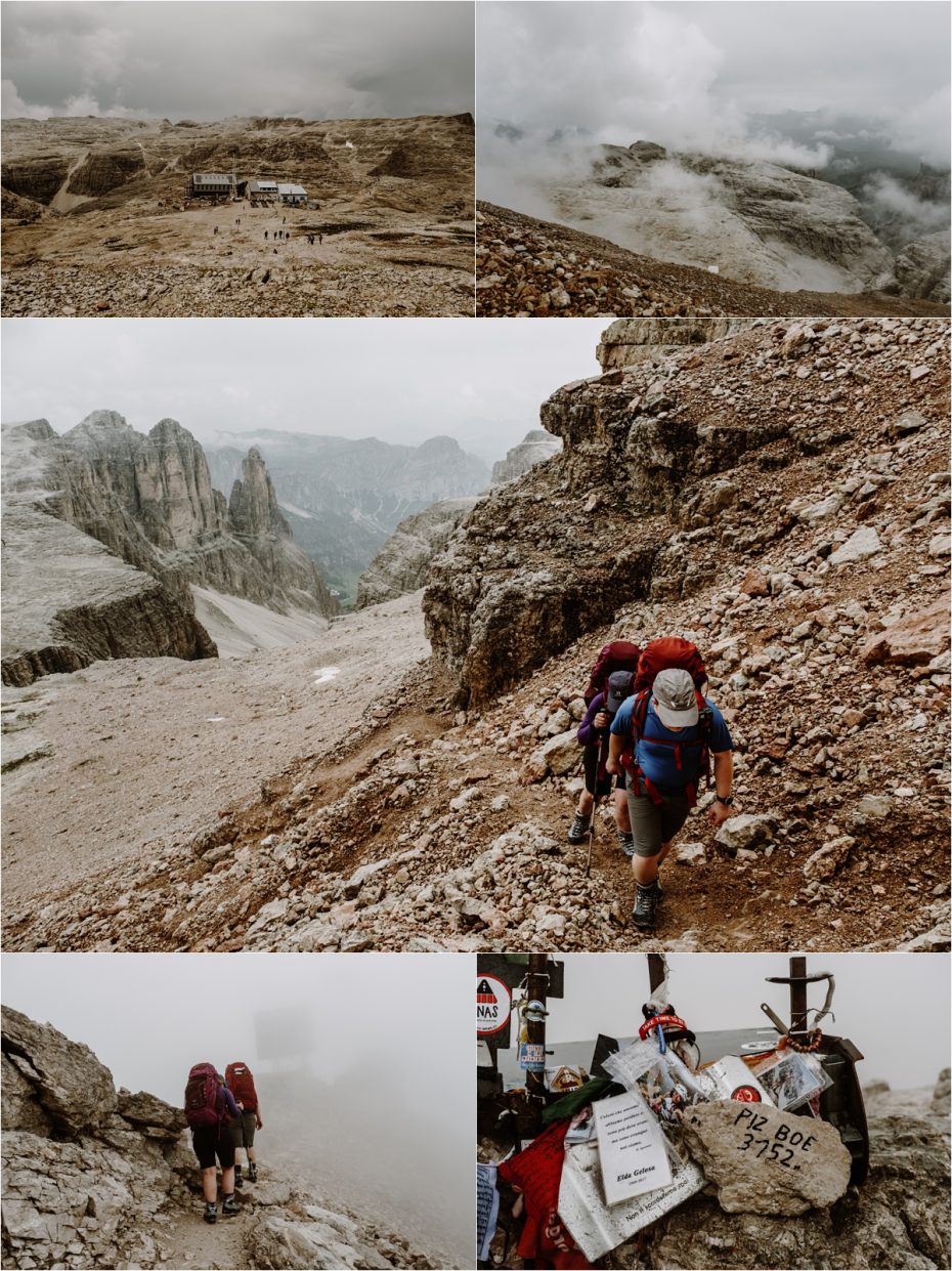 Hiking to the summit of Piz Boe in the Dolomites. Photo by Wild Connections Photography