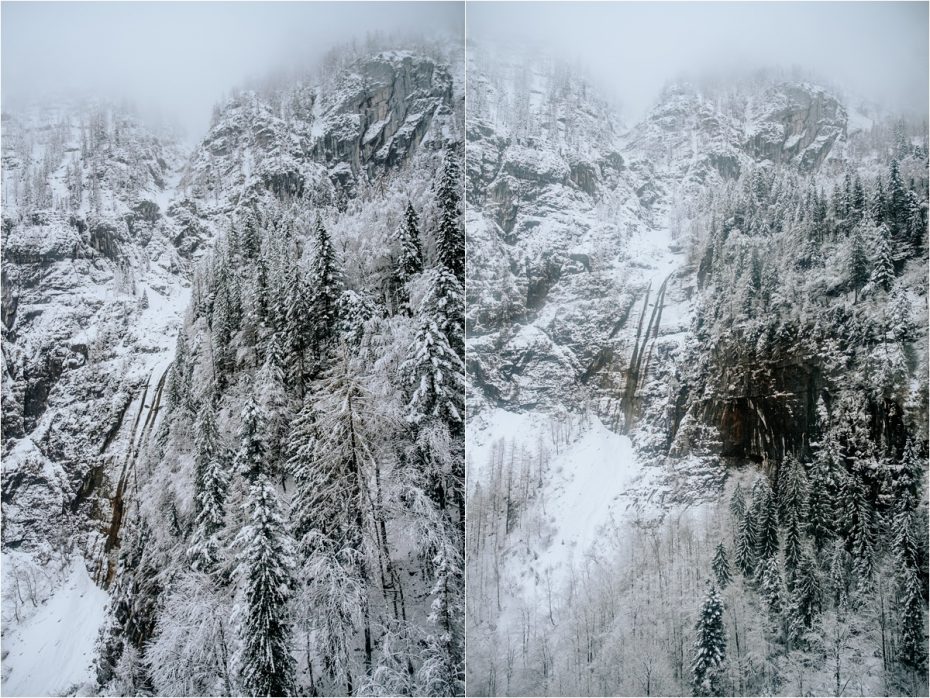 Snow covered cliffs in the Dachstein mountains. Photos by Wild Connections Photography