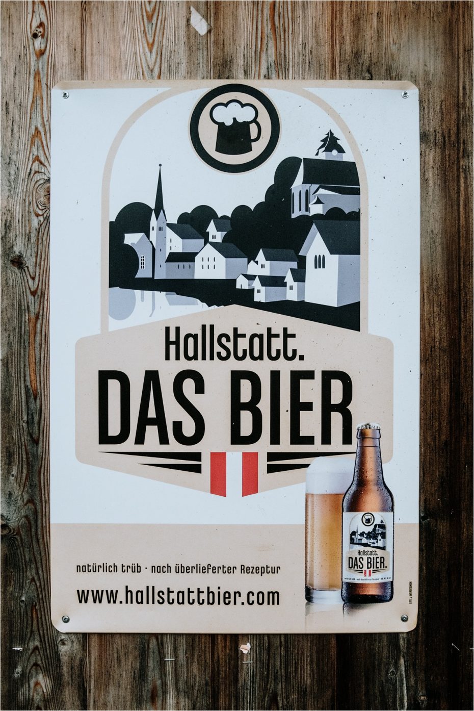 Sign for Hallstatt beer. Photos by Wild Connections Photography