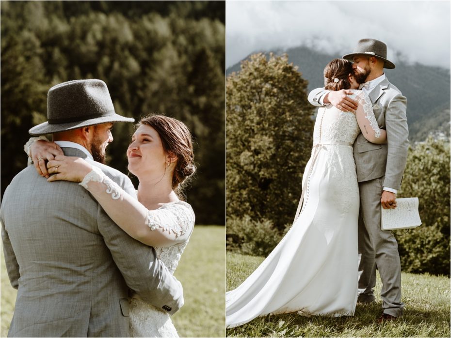 An intimate vow ceremony in Innsbruck Austria. Photos by Wild Connections Photography
