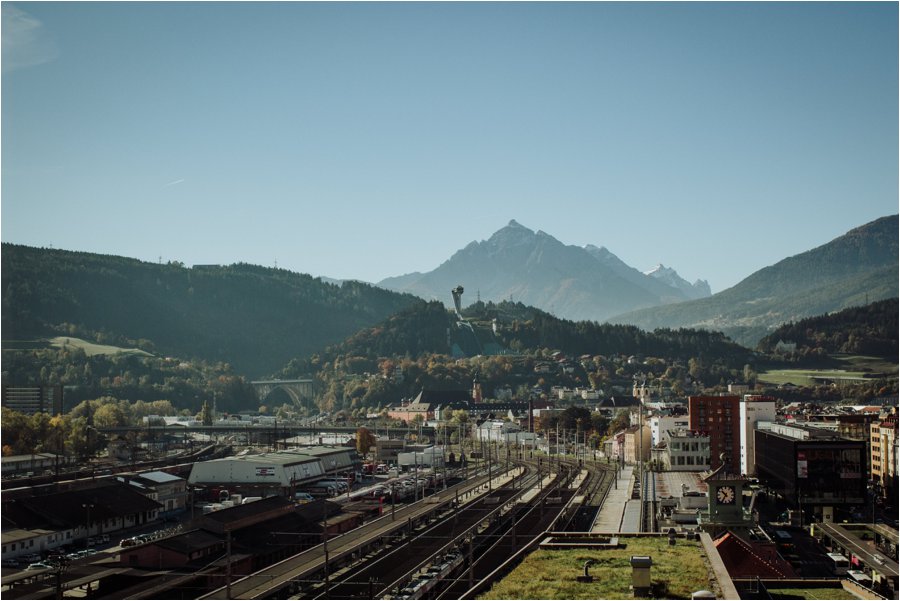 A view across Innsbruck from Adlers Hotel in Innsbruck by Wild Connections Photography