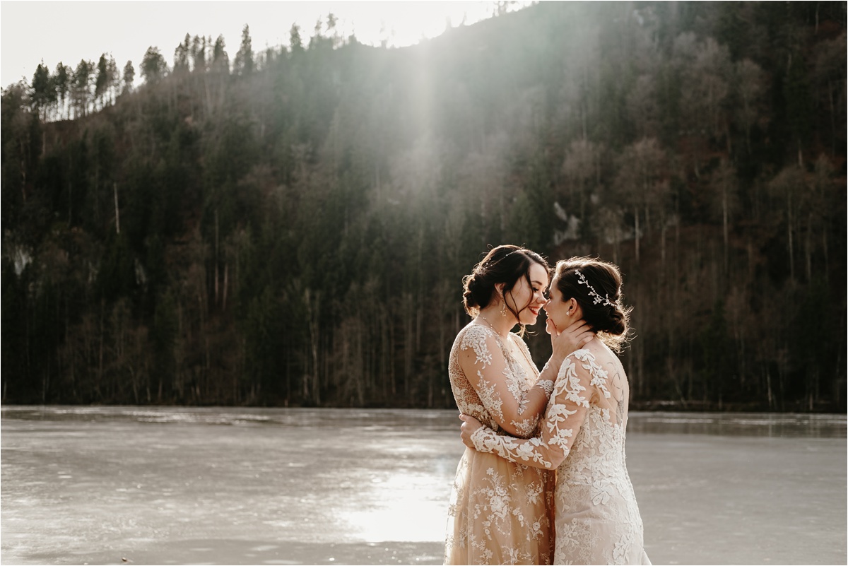 LGBT winter wedding in the Bavarian Alps, Photo by Wild Connections Photography