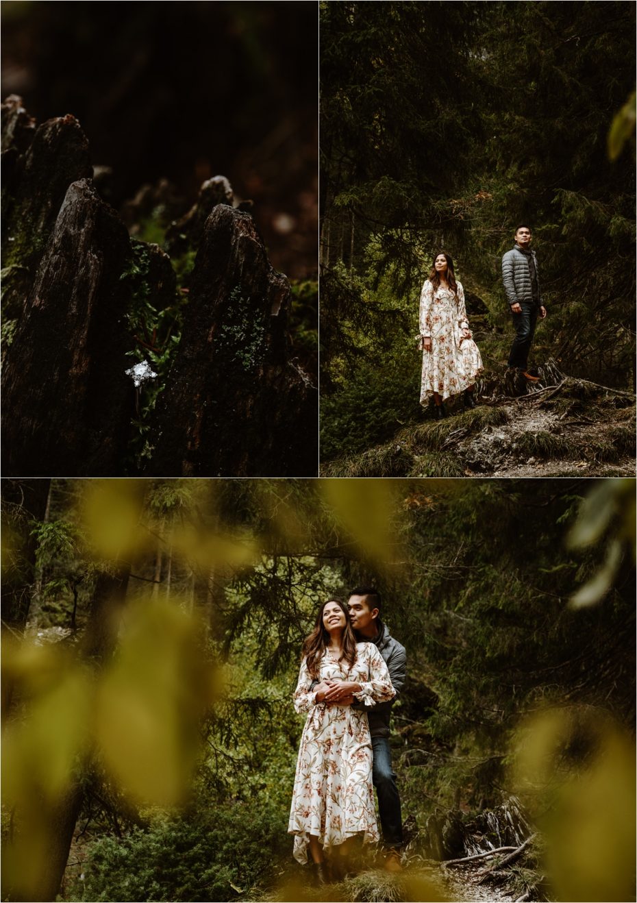 Engagement photos in the forest around Lago di Braies in the Dolomites. Photos by Wild Connections Photography.