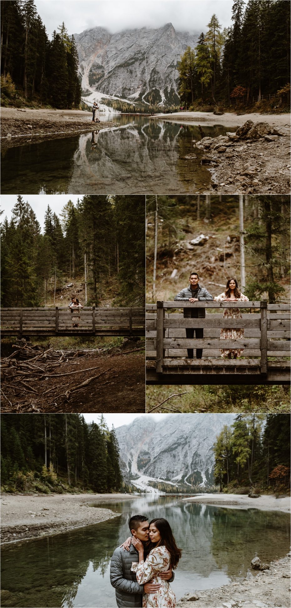 Lago di Braies engagement shoot with Jeremy & Katrina. Photos by Wild Connections Photography.