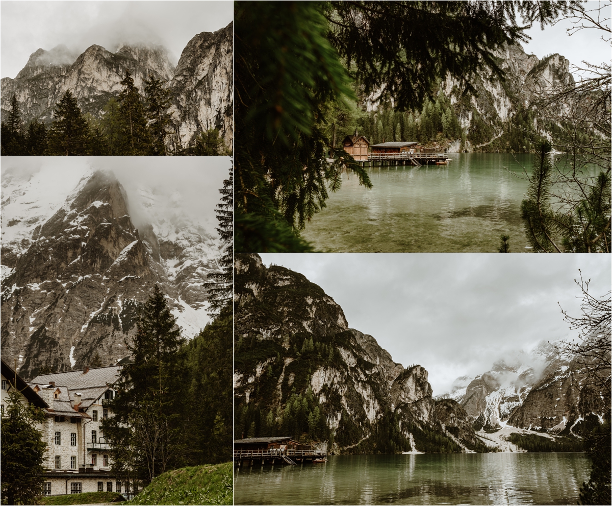 A cloudy morning at Lake Braies in the Italian Alps. Photo by Wild Connections Photography