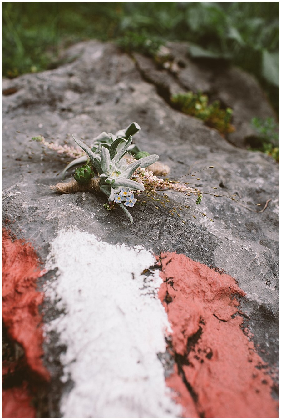 St Johann in Tirol Elopement an edelweiss flower buttonhole for the groom by Wild Connections Photography