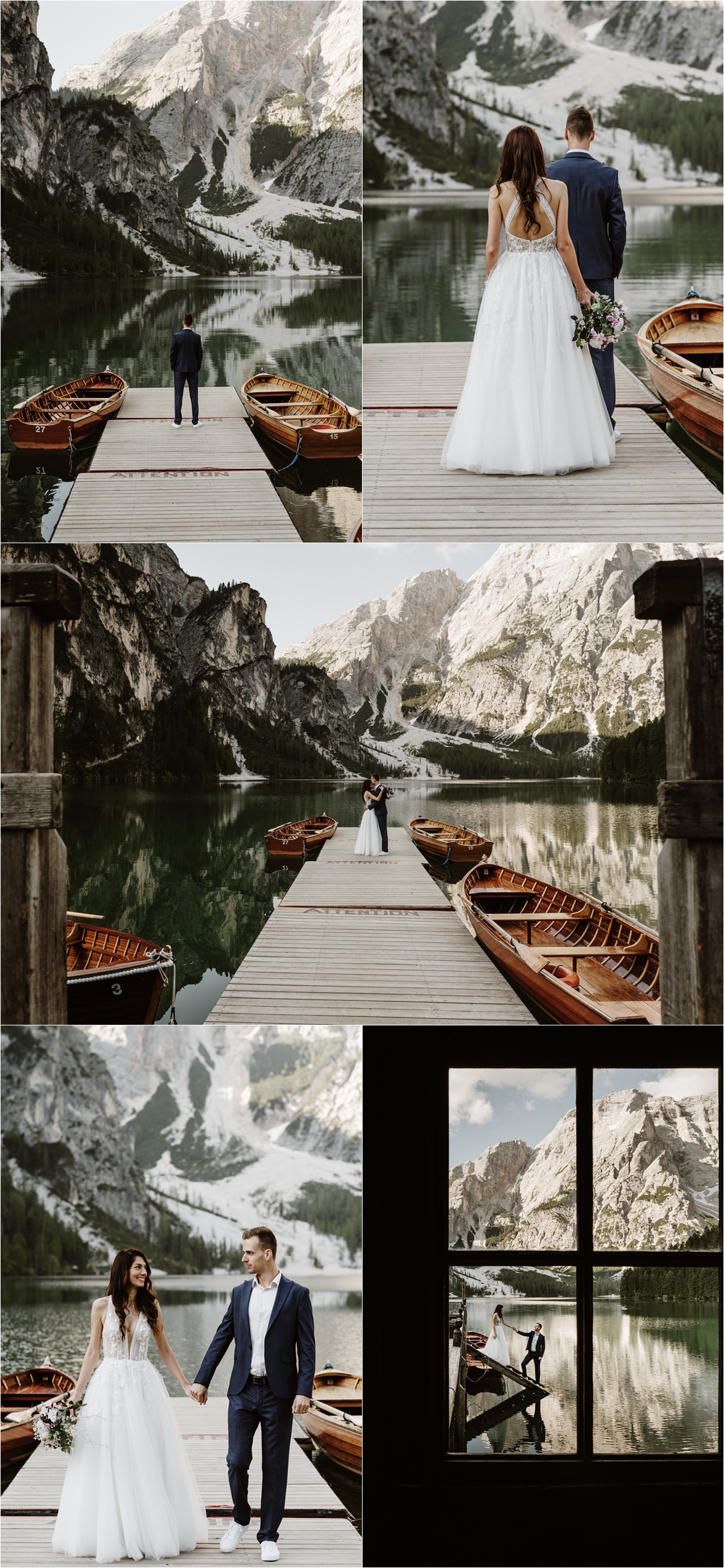 A first look at the boathouse on Lago di Braies. Photography by Wild Connections Photography