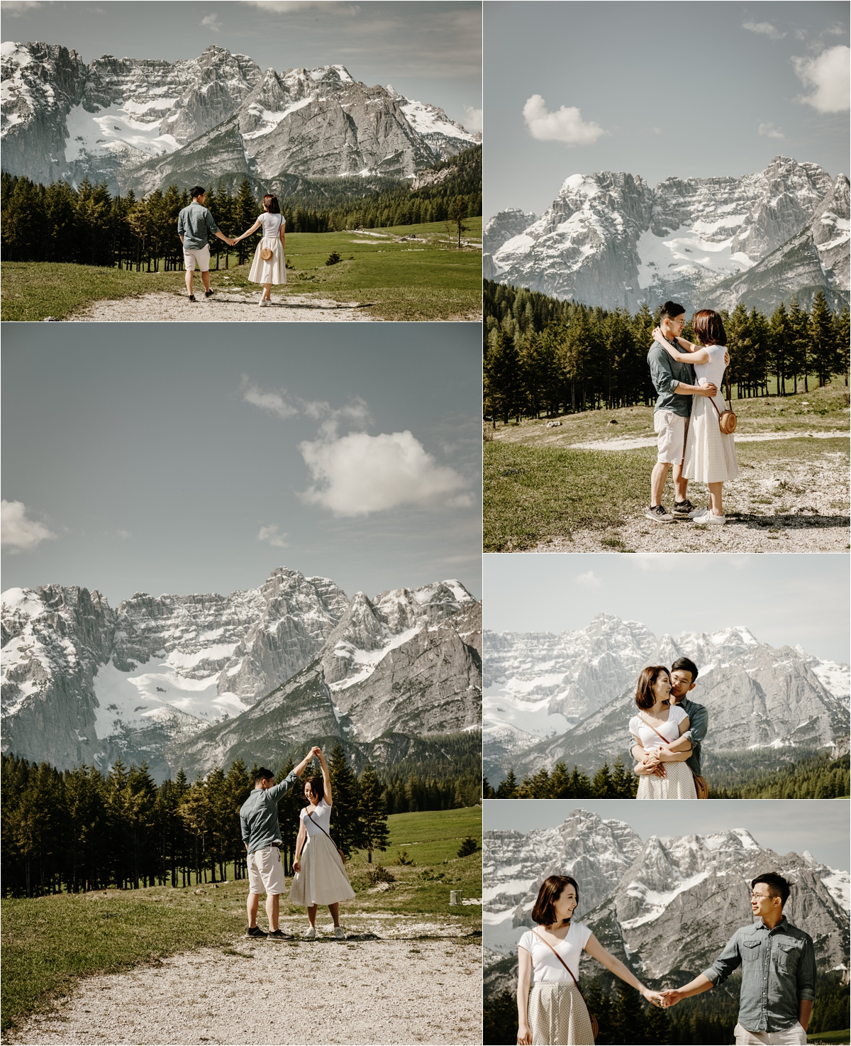 Exploring the footpaths around Lago Misurina in the Italian Alps. Photo by Wild Connections Photography Dolomites Wedding Photographer