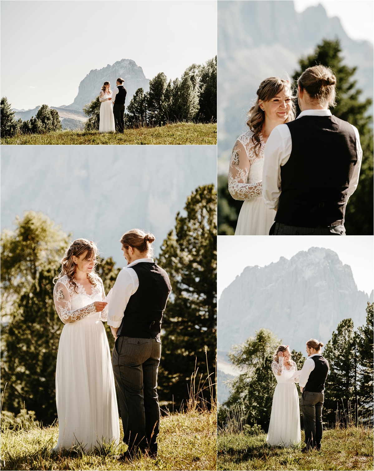Alpe di Siusi elopement in the Dolomites. Photos by Wild Connections Photography