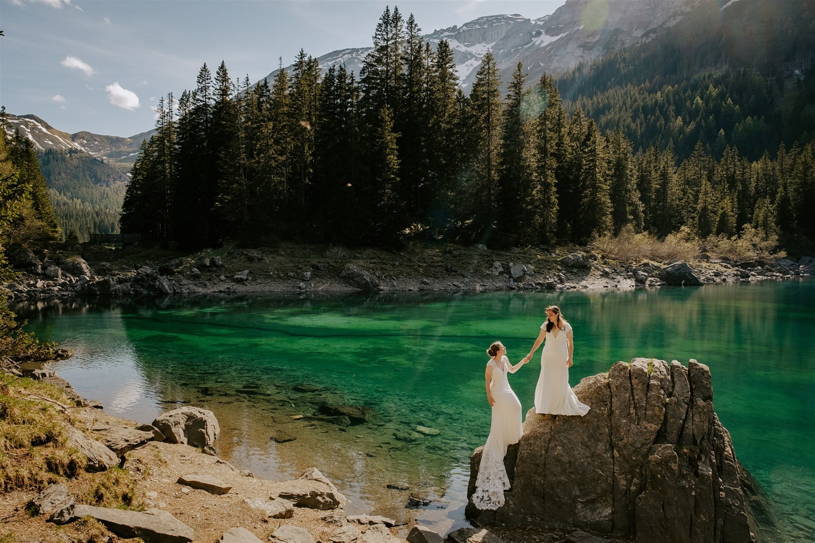 LGBT alpine lake elopement in Austria by leading elopeemnt photographer wild connections photography