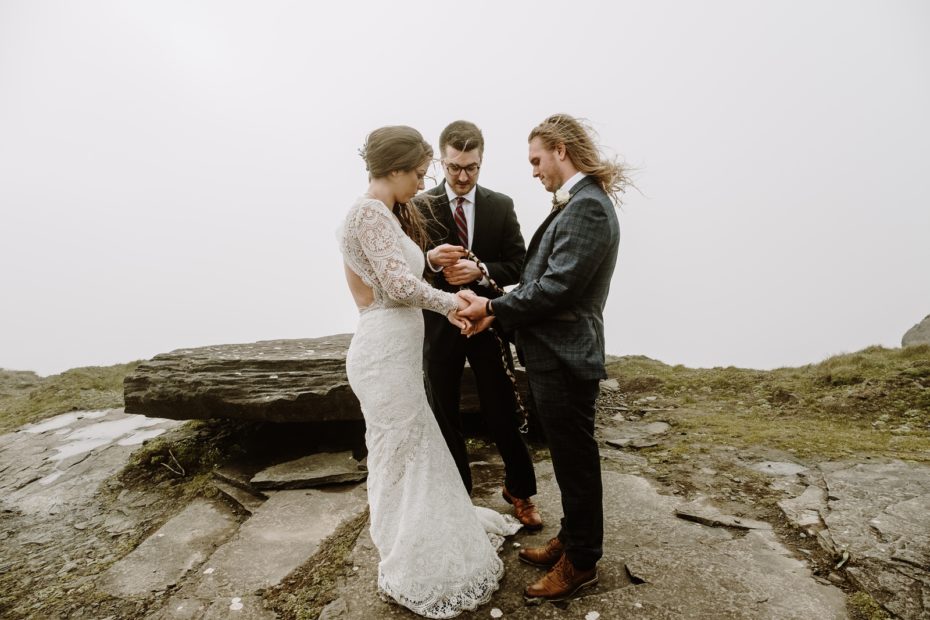 Handfasting elopement ceremony in Ireland