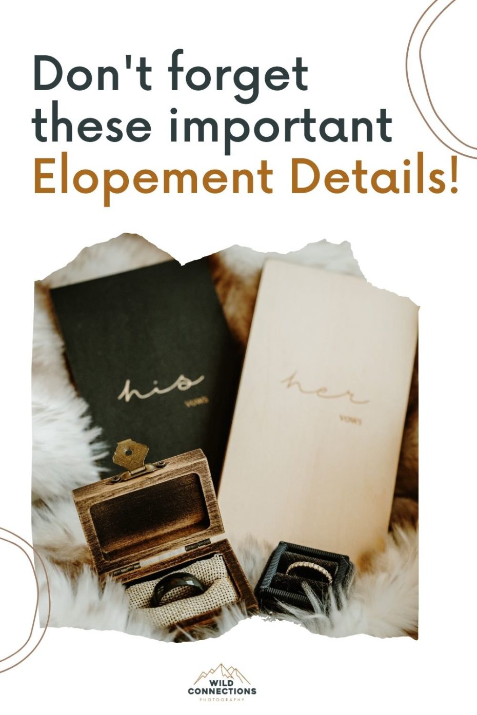 Don't forget these small details to personalise your elopement day