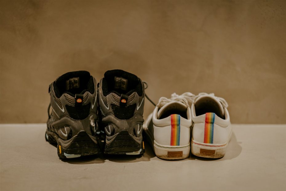 rainbow sneakers for LGBT elopement