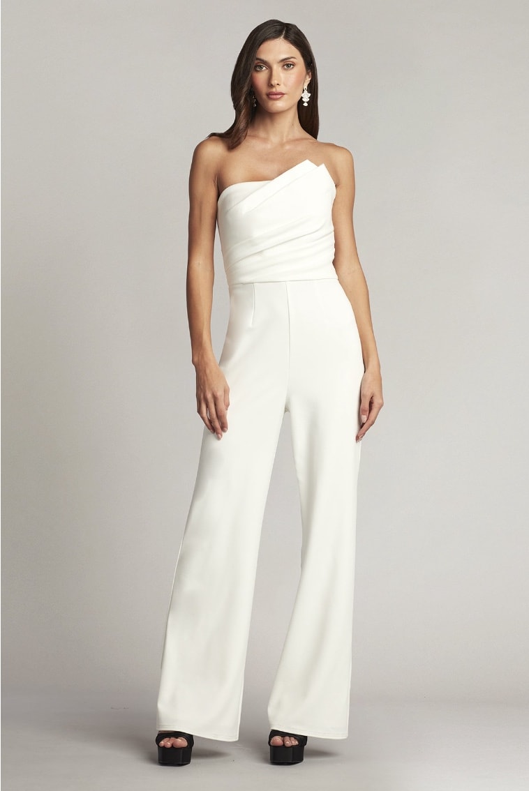 Don't Call Me Up Jumpsuit - White  Plunging neckline outfits, White  jumpsuit, Fashion